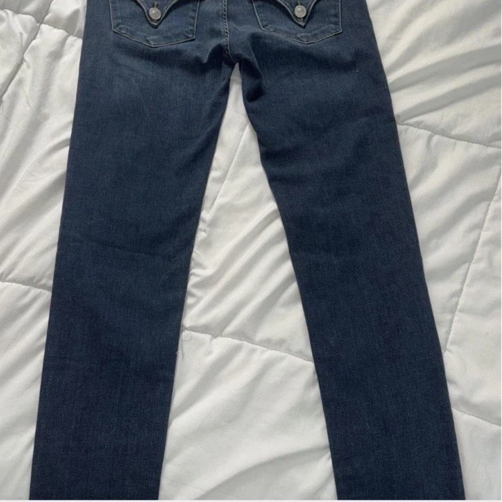 NWT Hudson Collin Mid Rise Skinny Women Dark Blue Stretch Jean Flap Pocket Sz 30
